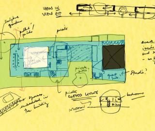 concept drawing of the hybrid house and museum